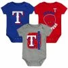 Outerstuff Newborn & Infant Royal/Red/Gray Texas Rangers Change Up 3-Pack Bodysuit Set -Outerstuff shop unnamed file 4888