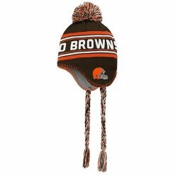 Outerstuff Preschool Brown/Orange Cleveland Browns Jacquard Tassel Knit Hat With Pom
