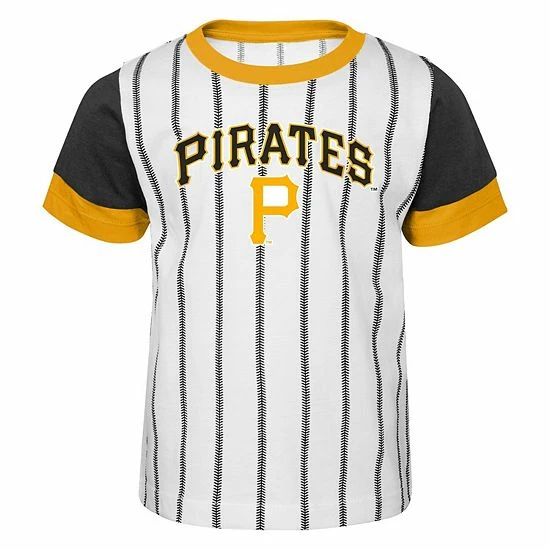 Outerstuff Toddler White/Black Pittsburgh Pirates Position Player T-Shirt & Shorts Set 5 Outerstuff Toddler White/Black Pittsburgh Pirates Position Player T-Shirt & Shorts Set - Image 3