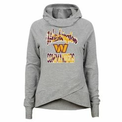Outerstuff Girls Youth Heathered Gray Washington Commanders Dye Hard Fan Funnel Neck Pullover Hoodie