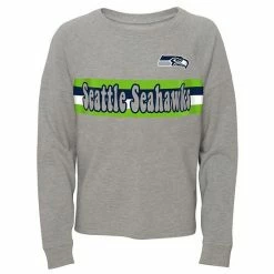 Outerstuff Juniors Heathered Gray Seattle Seahawks All Striped Up Raglan Long Sleeve T-Shirt