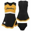 Outerstuff Girls Infant Black/Gold Pittsburgh Steelers Cheer Captain Jumper Dress