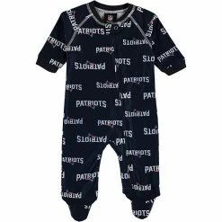 Outerstuff New England Patriots Newborn Full Zip Raglan Coverall - Navy Blue