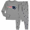 Outerstuff Preschool Heathered Gray New England Patriots Long Sleeve T-Shirt & Pants Sleep Set