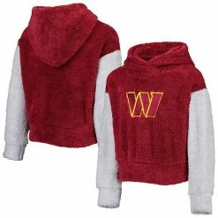 Outerstuff Girls Youth Burgundy/Gray Washington Commanders Game Time Teddy Fleece Pullover Hoodie