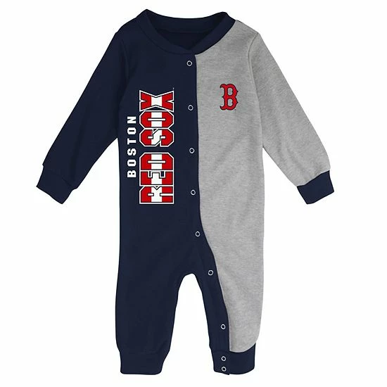 Outerstuff Infant Navy/Gray Boston Red Sox Halftime Sleeper 5 Outerstuff Infant Navy/Gray Boston Red Sox Halftime Sleeper - Image 3