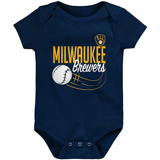 Outerstuff Newborn & Infant Christian Yelich Navy Milwaukee Brewers Slugger Name & Number Bodysuit 5 Outerstuff Newborn & Infant Christian Yelich Navy Milwaukee Brewers Slugger Name & Number Bodysuit - Image 3