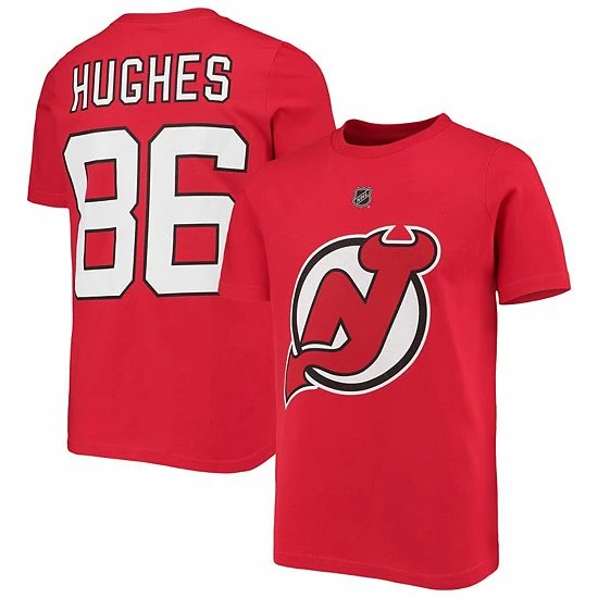 Outerstuff Youth Jack Hughes Red New Jersey Devils Player Name & Number T-Shirt 4 Outerstuff Youth Jack Hughes Red New Jersey Devils Player Name & Number T-Shirt - Image 2