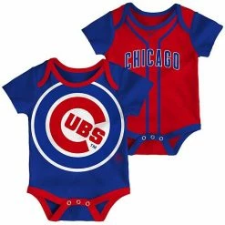 Outerstuff Newborn Royal/Red Chicago Cubs Double Two-Pack Bodysuit Set