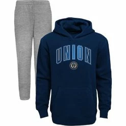 Outerstuff Youth Navy/Heather Gray Philadelphia Union Double Up Pullover Hoodie & Pants Set