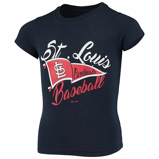Outerstuff Girls Youth Navy St. Louis Cardinals Fly The Flag T-Shirt 4 Outerstuff Girls Youth Navy St. Louis Cardinals Fly The Flag T-Shirt - Image 2