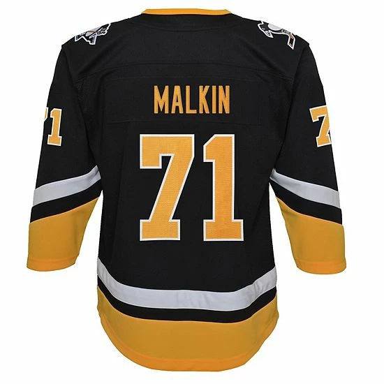 Outerstuff Youth Evgeni Malkin Black Pittsburgh Penguins 2021/22 Alternate Premier Player Jersey 6 Outerstuff Youth Evgeni Malkin Black Pittsburgh Penguins 2021/22 Alternate Premier Player Jersey - Image 4
