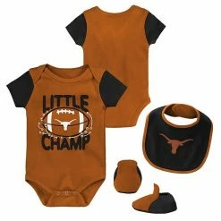 Alternative view of Outerstuff Newborn & Infant Texas Orange/Black Texas Longhorns Little Champ Bodysuit Bib & Booties Set