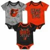 Outerstuff Newborn & Infant Baltimore Orioles Black/Orange/Heathered Gray Game Time Three-Piece Bodysuit Set 2 Outerstuff Newborn & Infant Baltimore Orioles Black/Orange/Heathered Gray Game Time Three-Piece Bodysuit Set -Outerstuff shop unnamed file 5307