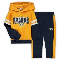 Outerstuff Toddler Gold/Navy Nashville Predators Miracle On Ice Raglan Pullover Hoodie & Pants Set