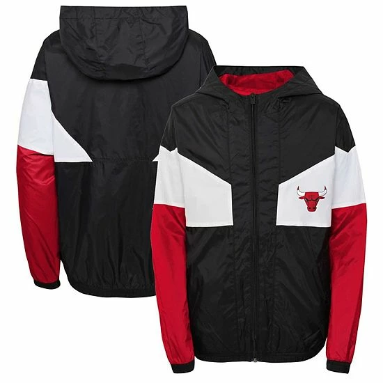 Outerstuff Youth Black Chicago Bulls Pick-Up Game Hoodie Full-Zip Jacket 3 Outerstuff Youth Black Chicago Bulls Pick-Up Game Hoodie Full-Zip Jacket