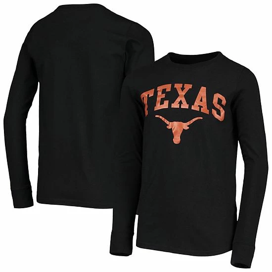 Outerstuff Youth Black Texas Longhorns Arch Over Logo Long Sleeve T-Shirt 4 Outerstuff Youth Black Texas Longhorns Arch Over Logo Long Sleeve T-Shirt - Image 2