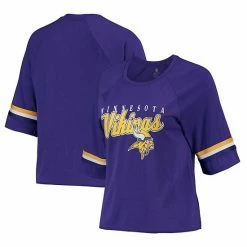 Outerstuff Juniors Purple Minnesota Vikings Burnout Raglan Half-Sleeve T-Shirt