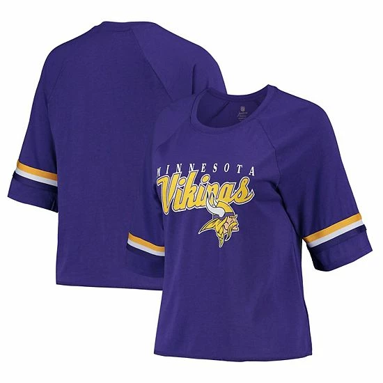 Outerstuff Juniors Purple Minnesota Vikings Burnout Raglan Half-Sleeve T-Shirt 3 Outerstuff Juniors Purple Minnesota Vikings Burnout Raglan Half-Sleeve T-Shirt