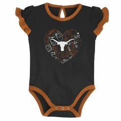 Outerstuff Girls Newborn & Infant Texas Orange/Black Texas Longhorns Too Much Love Two-Piece Bodysuit Set -Outerstuff shop unnamed file 5426