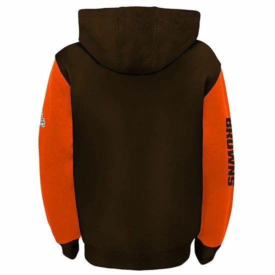 Outerstuff Youth Brown/Orange Cleveland Browns Poster Board Full-Zip Hoodie 6 Outerstuff Youth Brown/Orange Cleveland Browns Poster Board Full-Zip Hoodie - Image 4
