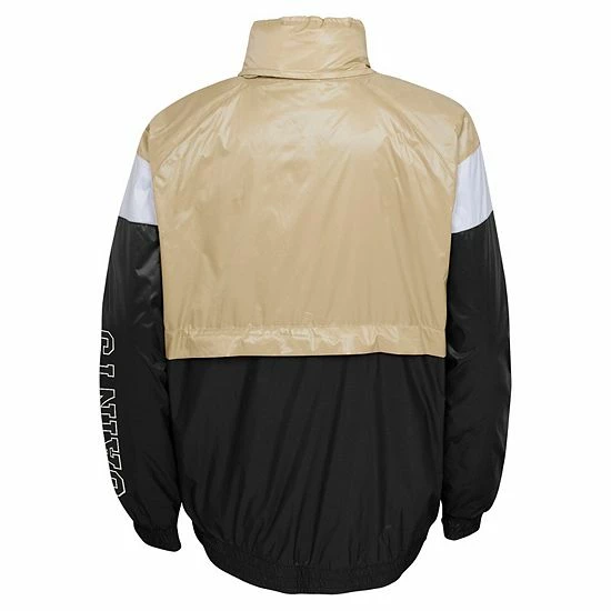 Outerstuff Youth Gold/Black New Orleans Saints Goal Line Stance Full-Zip Hoodie Windbreaker 6 Outerstuff Youth Gold/Black New Orleans Saints Goal Line Stance Full-Zip Hoodie Windbreaker - Image 4