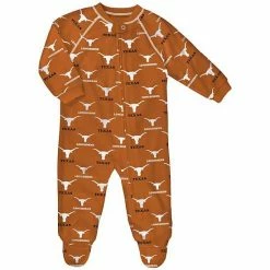 Outerstuff Newborn & Infant Texas Orange Texas Longhorns Allover Print Raglan Full-Zip Sleeper