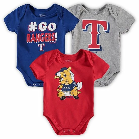 Outerstuff Infant Royal/Red/Gray Texas Rangers Born To Win 3-Pack Bodysuit Set 4 Outerstuff Infant Royal/Red/Gray Texas Rangers Born To Win 3-Pack Bodysuit Set - Image 2