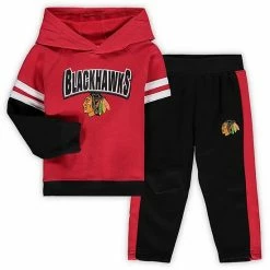 Outerstuff Toddler Red/Black Chicago Blackhawks Miracle On Ice Raglan Pullover Hoodie & Pants Set