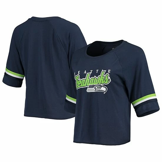 Outerstuff Juniors College Navy Seattle Seahawks Burnout Raglan Half-Sleeve T-Shirt 3 Outerstuff Juniors College Navy Seattle Seahawks Burnout Raglan Half-Sleeve T-Shirt