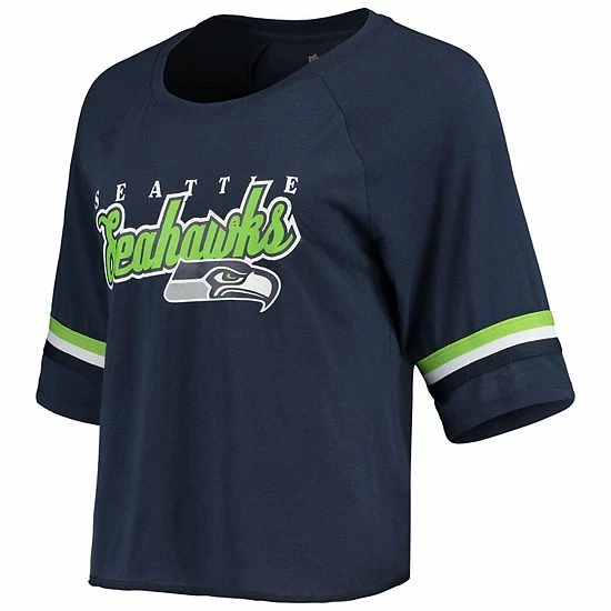 Outerstuff Juniors College Navy Seattle Seahawks Burnout Raglan Half-Sleeve T-Shirt 5 Outerstuff Juniors College Navy Seattle Seahawks Burnout Raglan Half-Sleeve T-Shirt - Image 3