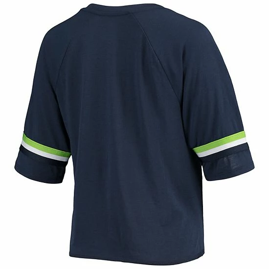 Outerstuff Juniors College Navy Seattle Seahawks Burnout Raglan Half-Sleeve T-Shirt 6 Outerstuff Juniors College Navy Seattle Seahawks Burnout Raglan Half-Sleeve T-Shirt - Image 4