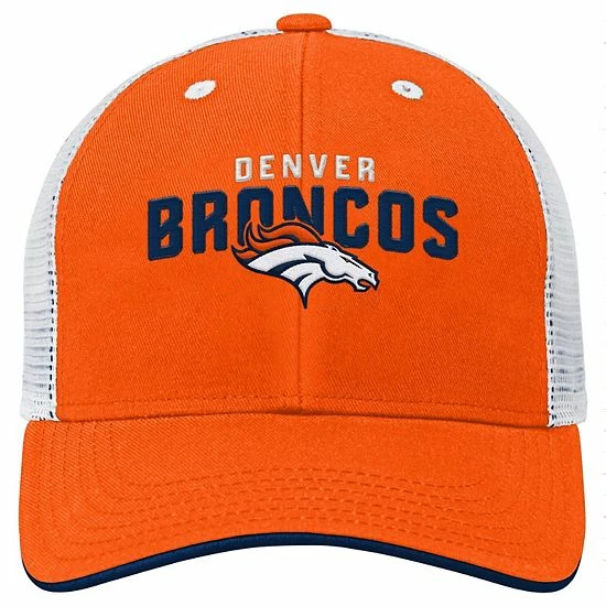 Outerstuff Youth Orange/White Denver Broncos On Trend Precurved A-Frame Trucker Snapback Hat 5 Outerstuff Youth Orange/White Denver Broncos On Trend Precurved A-Frame Trucker Snapback Hat - Image 3