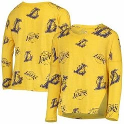 Outerstuff Girls Youth Gold Los Angeles Lakers Back In Action Long Sleeve T-Shirt