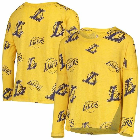 Outerstuff Girls Youth Gold Los Angeles Lakers Back In Action Long Sleeve T-Shirt 3 Outerstuff Girls Youth Gold Los Angeles Lakers Back In Action Long Sleeve T-Shirt