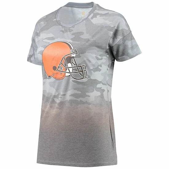 Outerstuff Juniors Gray/Orange Cleveland Browns Beth Camo Dip-Dye T-Shirt 5 Outerstuff Juniors Gray/Orange Cleveland Browns Beth Camo Dip-Dye T-Shirt - Image 3