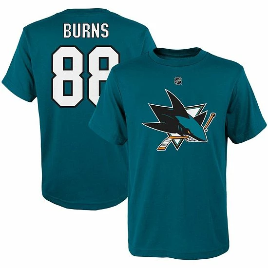 Outerstuff Youth Brent Burns Teal San Jose Sharks Player Name & Number T-Shirt 3 Outerstuff Youth Brent Burns Teal San Jose Sharks Player Name & Number T-Shirt