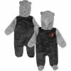Outerstuff Newborn And Infant Black/Gray Baltimore Orioles Game Nap Teddy Fleece Bunting Full-Zip Sleeper