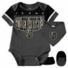 Outerstuff Newborn & Infant Charcoal/Black Vegas Golden Knights Puck Happy Bodysuit Bib & Booties Set