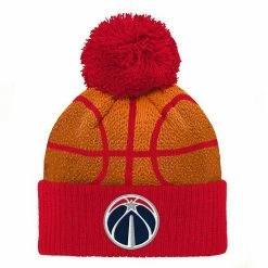 Outerstuff Youth Red/Orange Washington Wizards Basketball Head Cuffed Pom Knit Hat