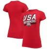 Outerstuff Women's Red Team USA Swimming Wordmark T-Shirt -Outerstuff shop unnamed file 5635