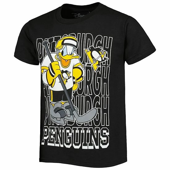 Outerstuff Youth Black Pittsburgh Penguins Disney Donald Duck Three-Peat T-Shirt 5 Outerstuff Youth Black Pittsburgh Penguins Disney Donald Duck Three-Peat T-Shirt - Image 3