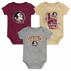 Outerstuff Infant Garnet/Gold/Heathered Gray Florida State Seminoles 3-Pack Game On Bodysuit Set