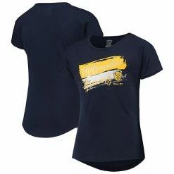 Outerstuff Girls Youth Navy Milwaukee Brewers Brush Stroke Dolman T-Shirt