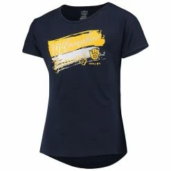 Outerstuff Girls Youth Navy Milwaukee Brewers Brush Stroke Dolman T-Shirt -Outerstuff shop unnamed file 5783