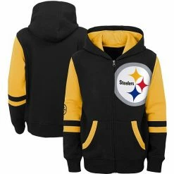 Outerstuff Youth Black Pittsburgh Steelers Stadium Full-Zip Hoodie