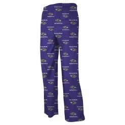 Outerstuff Baltimore Ravens Preschool Allover Logo Flannel Pajama Pants - Purple