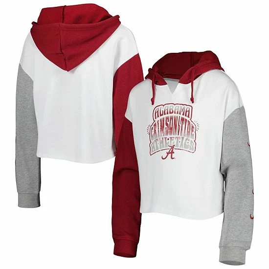 Outerstuff Girls Youth White/Crimson Alabama Crimson Tide Color Run Fleece Pullover Hoodie 3 Outerstuff Girls Youth White/Crimson Alabama Crimson Tide Color Run Fleece Pullover Hoodie