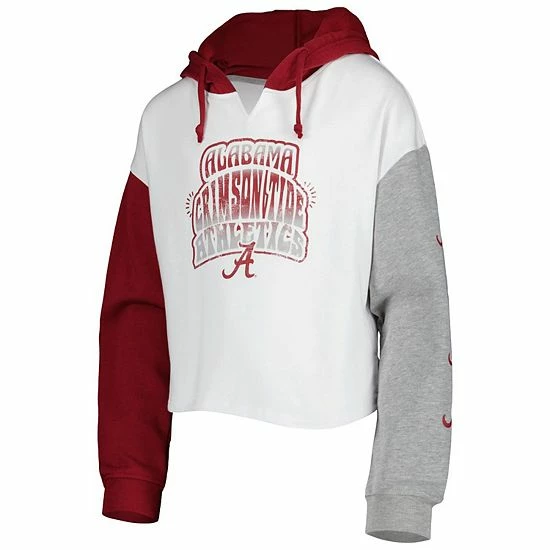 Outerstuff Girls Youth White/Crimson Alabama Crimson Tide Color Run Fleece Pullover Hoodie 5 Outerstuff Girls Youth White/Crimson Alabama Crimson Tide Color Run Fleece Pullover Hoodie - Image 3
