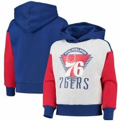 Outerstuff Girls Youth Black Philadelphia 76ers Let's Get Loud Colorblock Pullover Hoodie